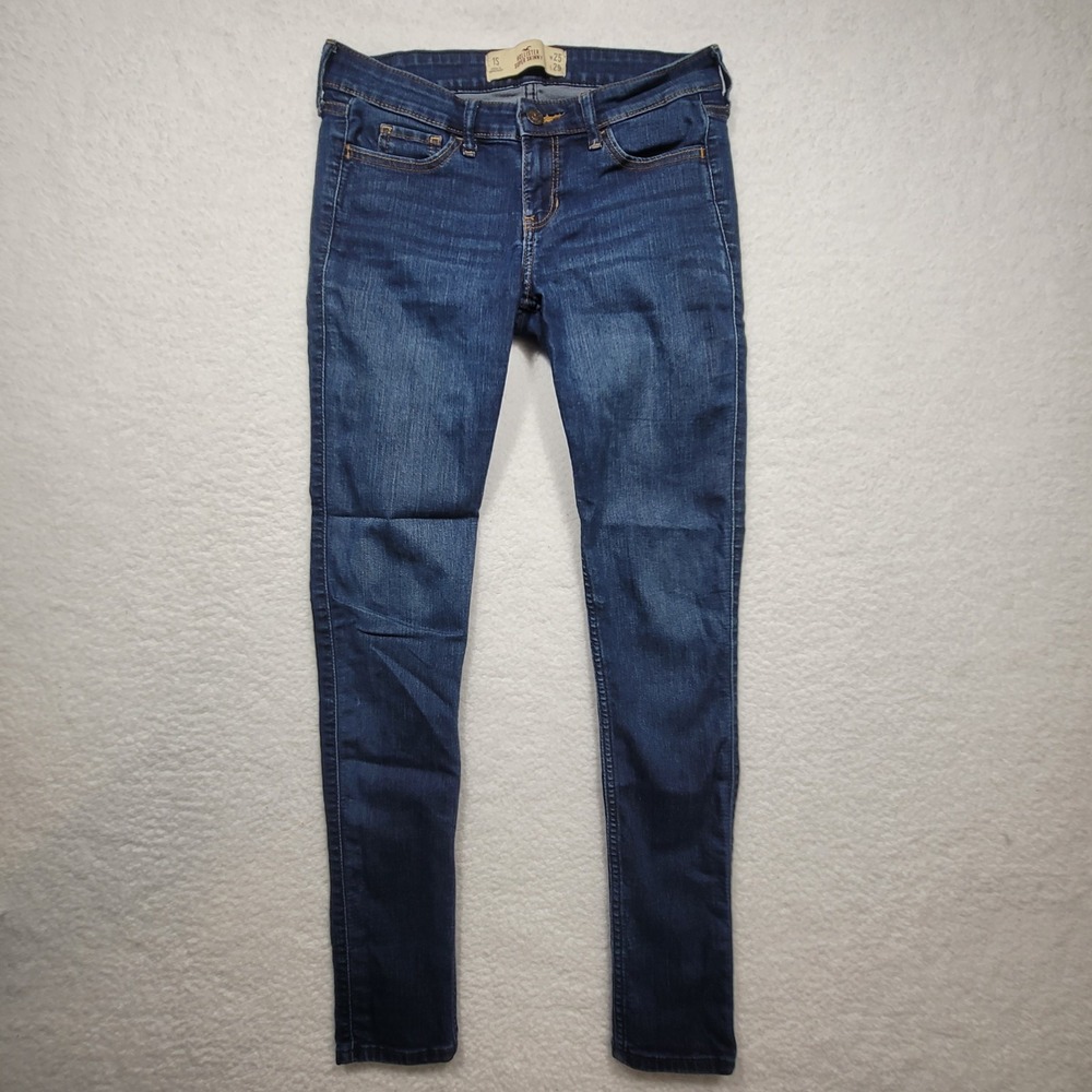 Hollister Super Skinny Jeans Dark Wash Blue Denim